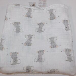 Aden +anais Gray Elephant 100% Cotton Muslin Swaddle Blanket